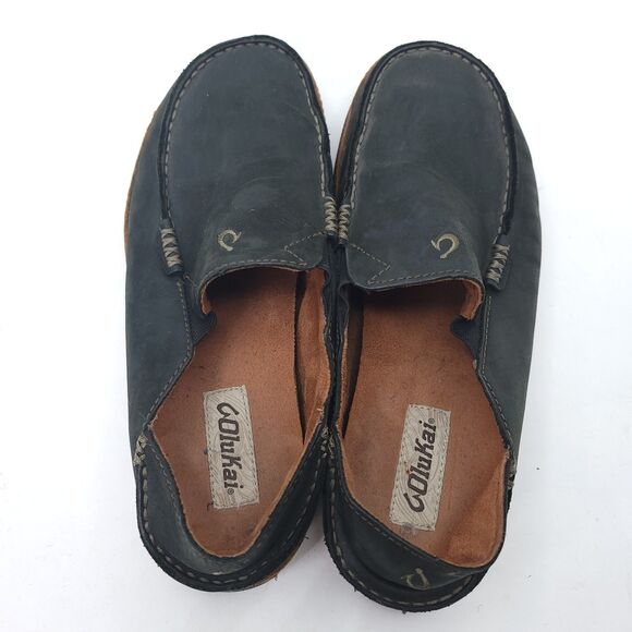 Olukai Moloa Men Leather Slip On Shoe Loafer Preppy Shoes Size 8 10128-4033 main image 4